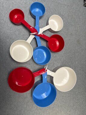 Progressive Prepworks Plastic Measuring Cups Red White & Blue 9-Piece Set Cookin